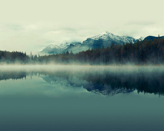 Origin Murals Misty Mountain Lake Ink 350cm X 280cm