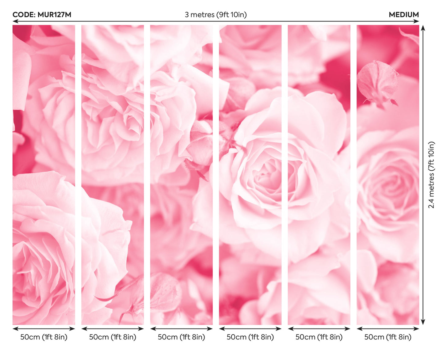 Origin Murals Petals Rose Pink 300cm X 240cm