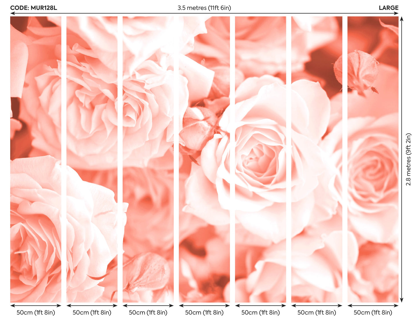 Origin Murals Petals Peach 350cm X 280cm