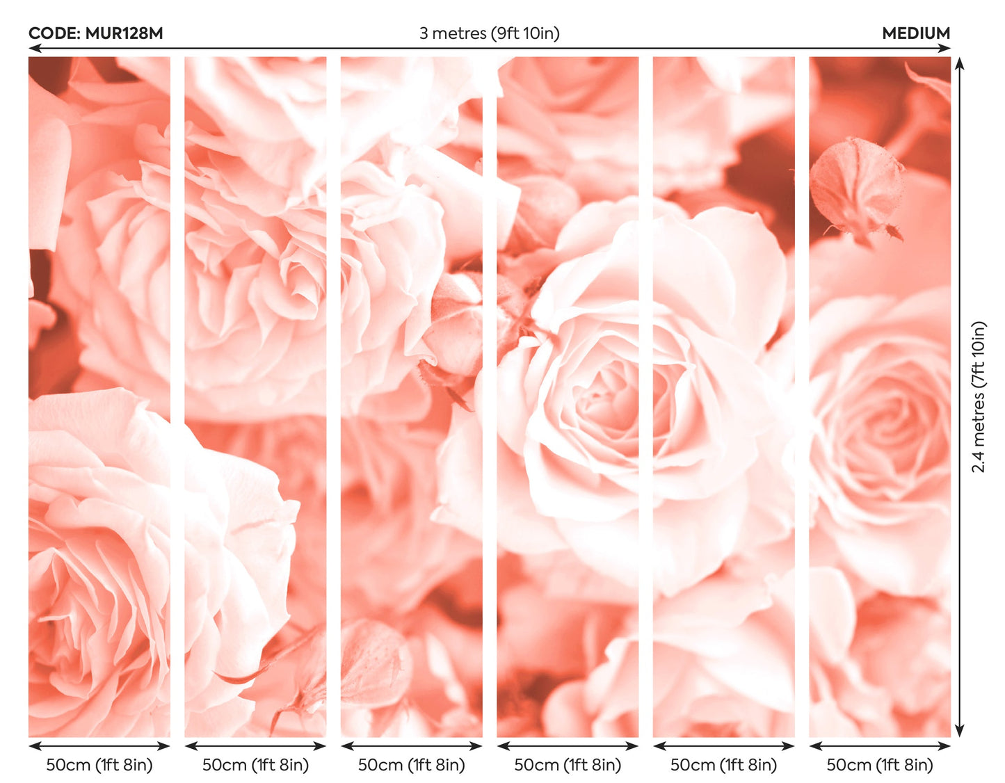 Origin Murals Petals Peach 300cm X 240cm