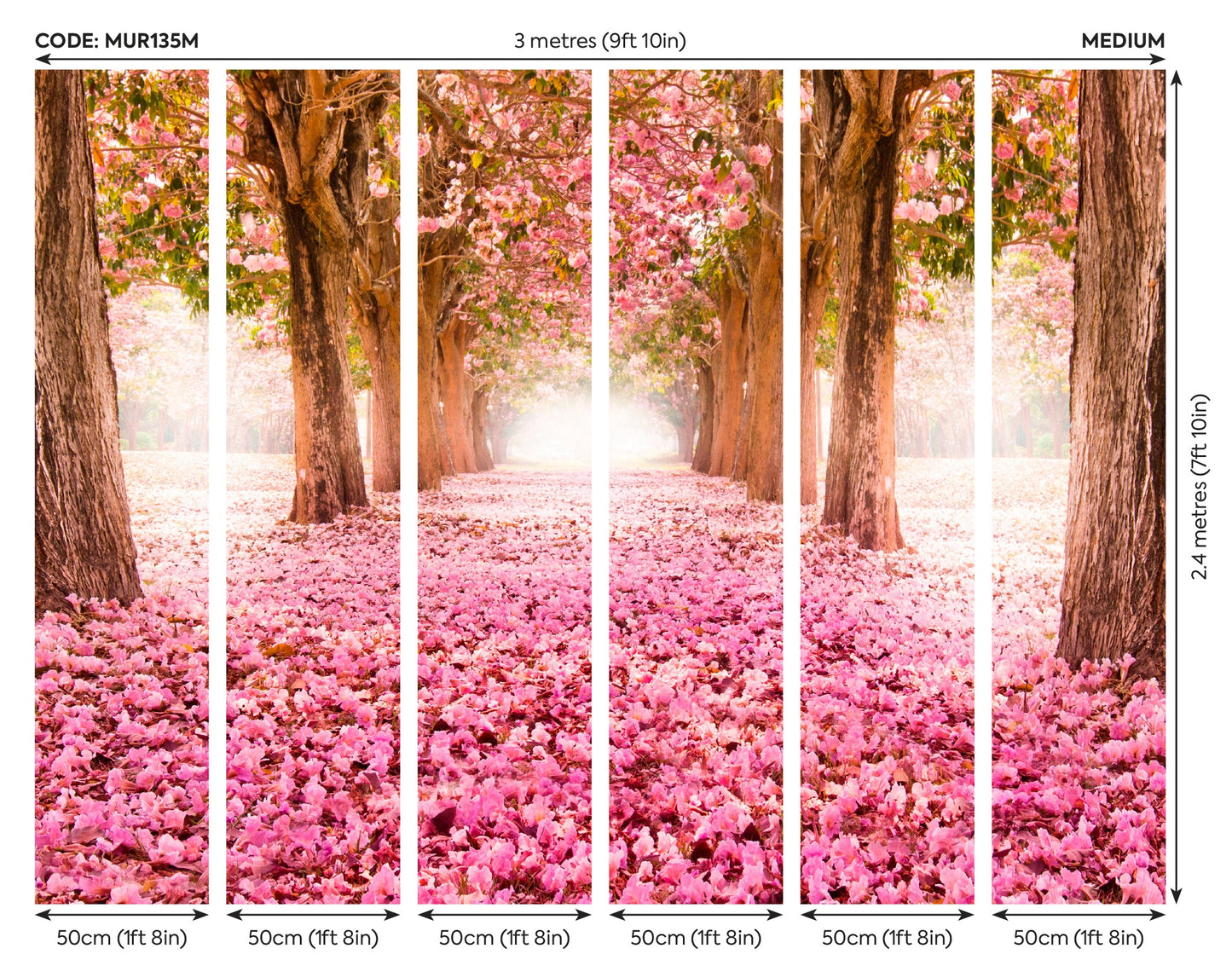 Origin Murals Blossom Trees Rose Pink 300cm X 240cm
