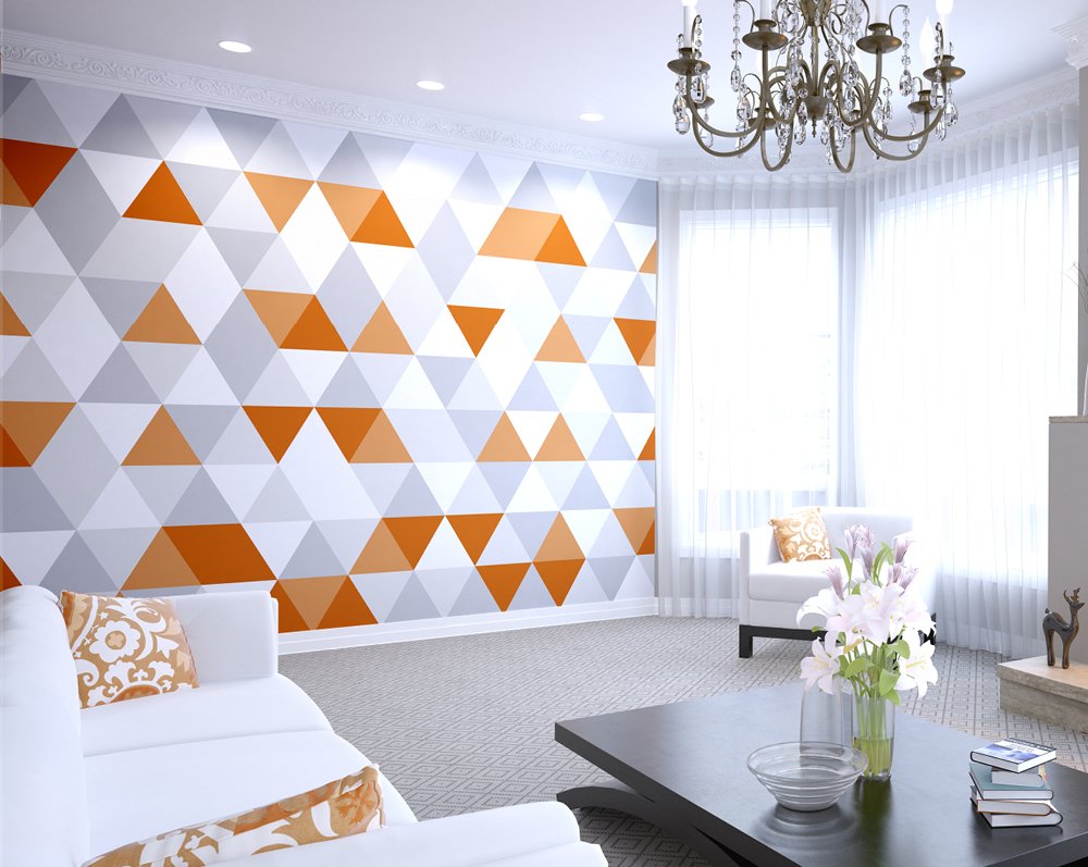Origin Murals Geometric Tangerine 300cm X 240cm