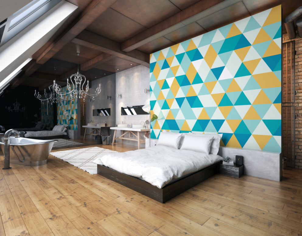 Origin Murals Geometric Jade Mustard 350cm X 280cm