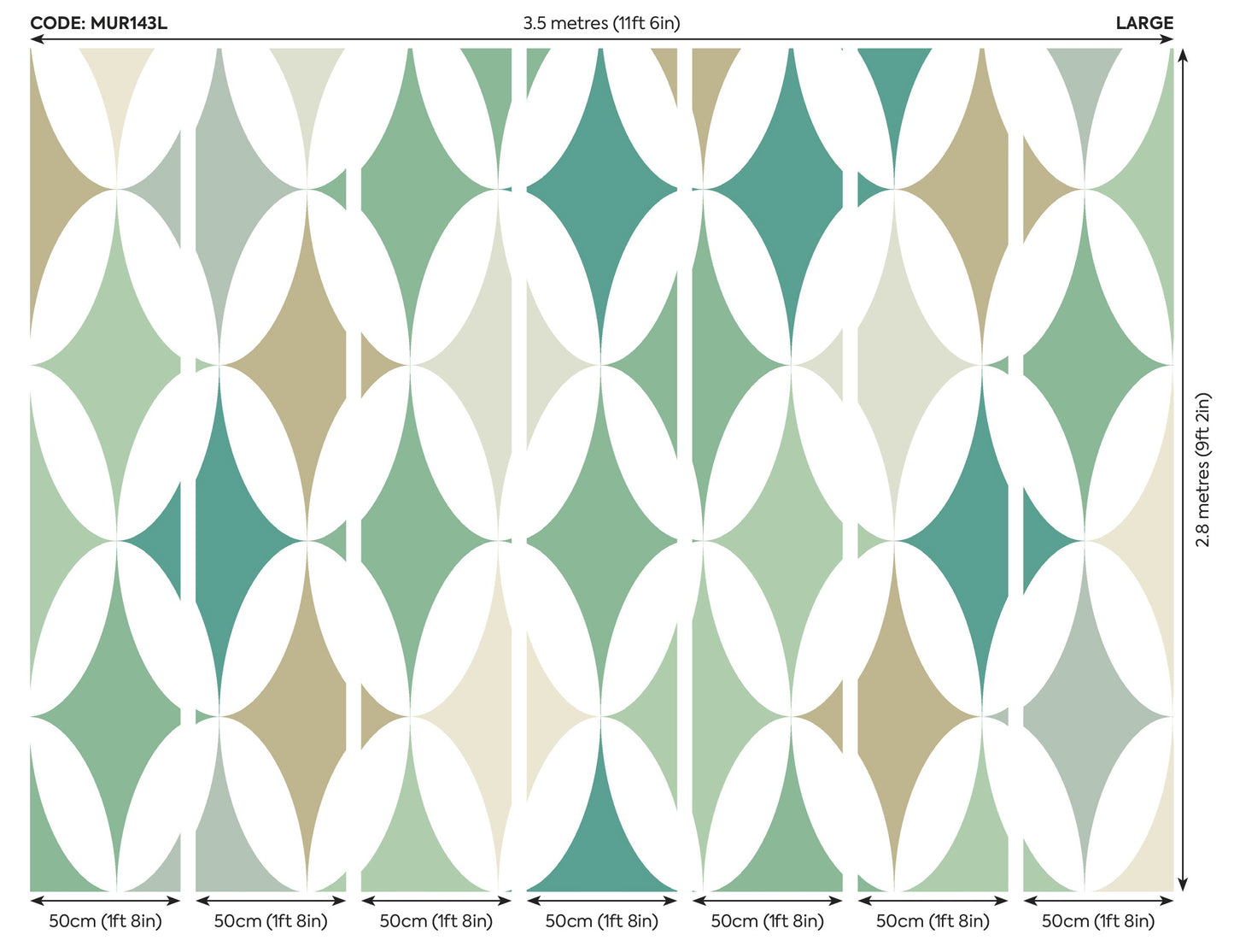 Origin Murals Green Formation Sage 350cm X 280cm
