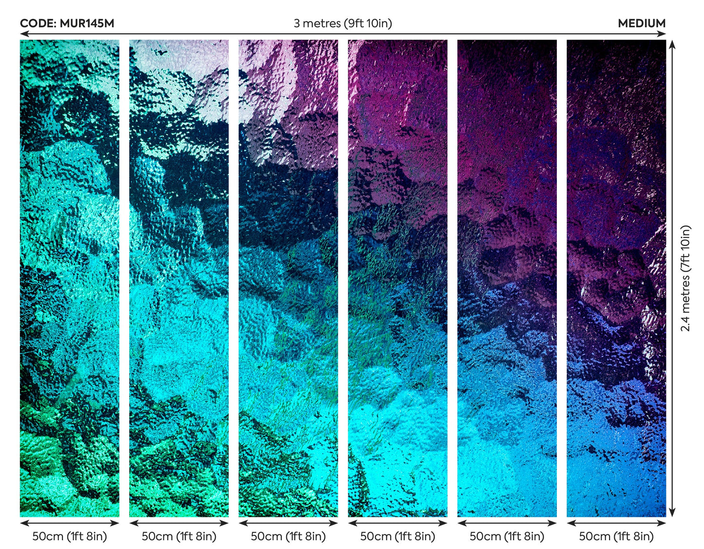 Origin Murals Coloured Glass Lapis 300cm X 240cm