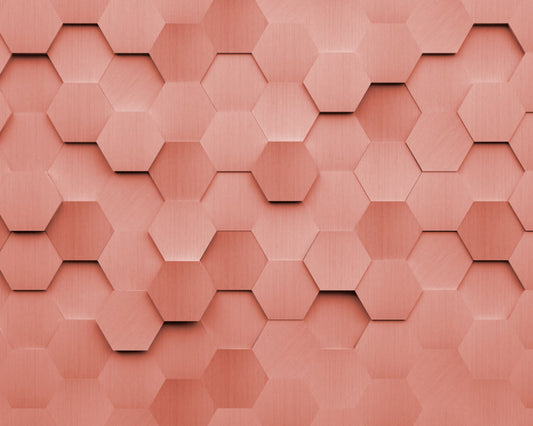 Origin Murals Metal Hexagons Rust 350cm X 280cm