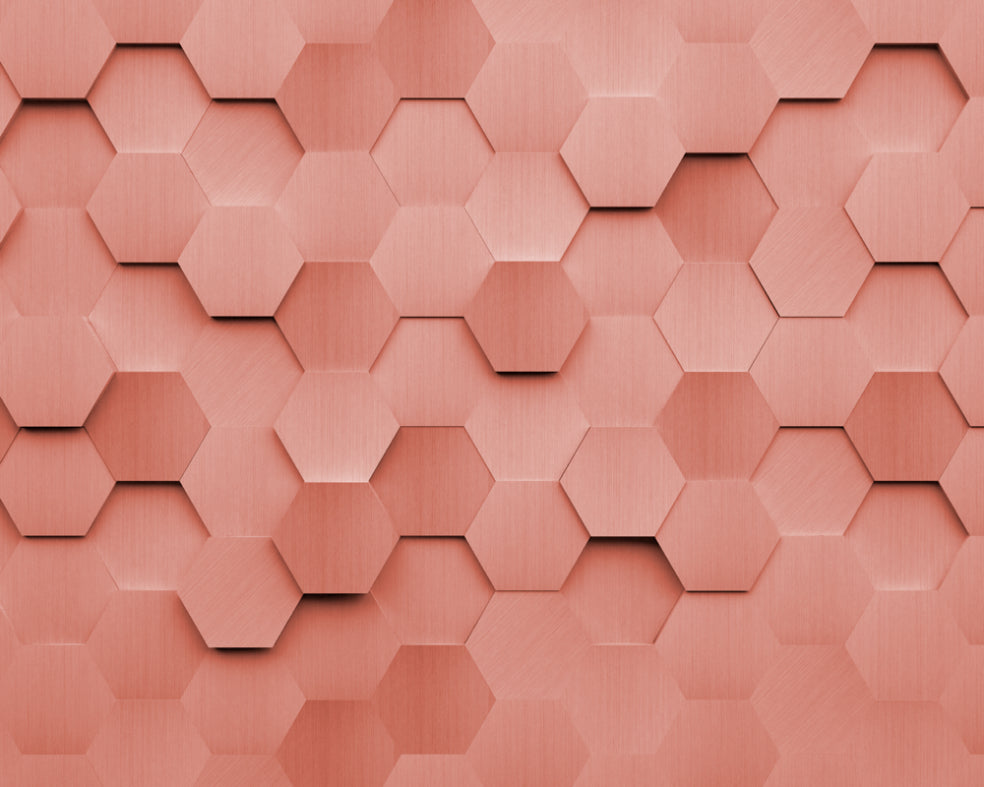 Origin Murals Metal Hexagons Rust 300cm X 240cm