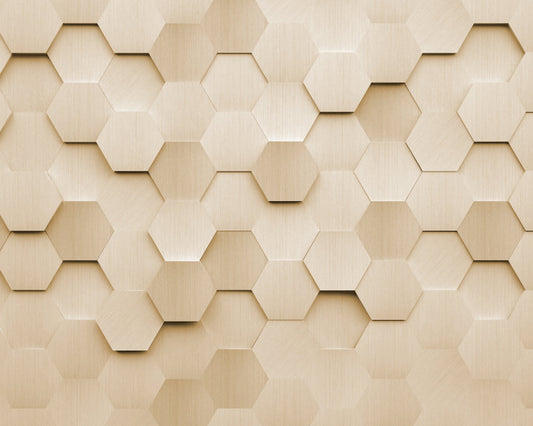 Origin Murals Metal Hexagons Gold 300cm X 240cm