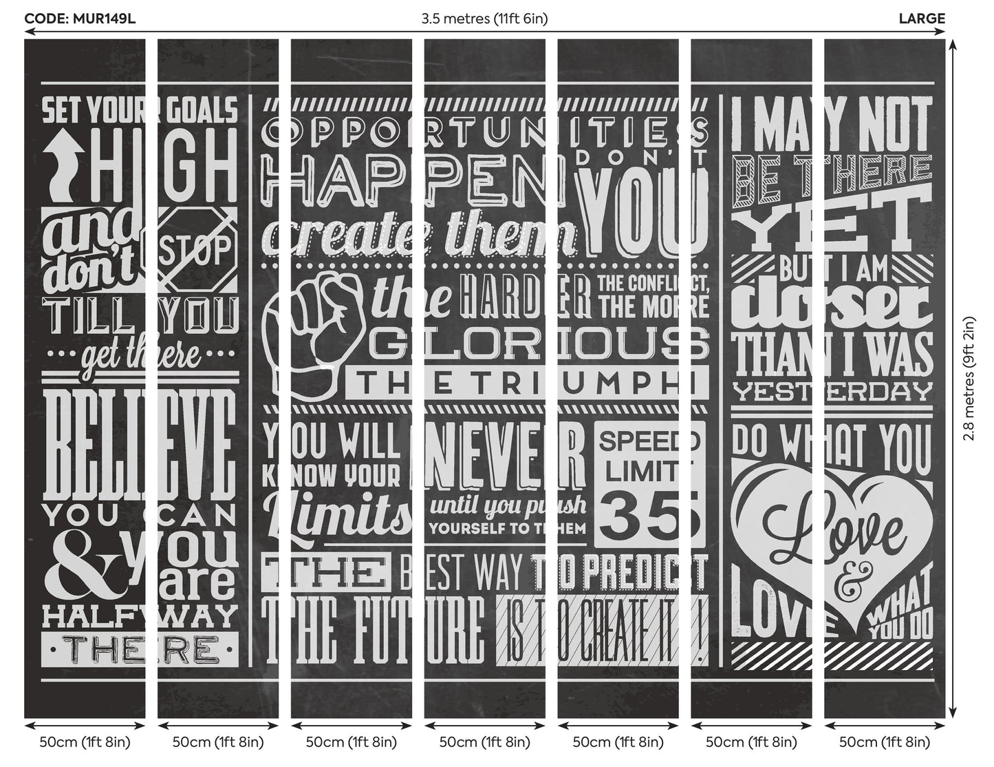 Origin Murals Chalk Quotes Blackboard 350cm X 280cm
