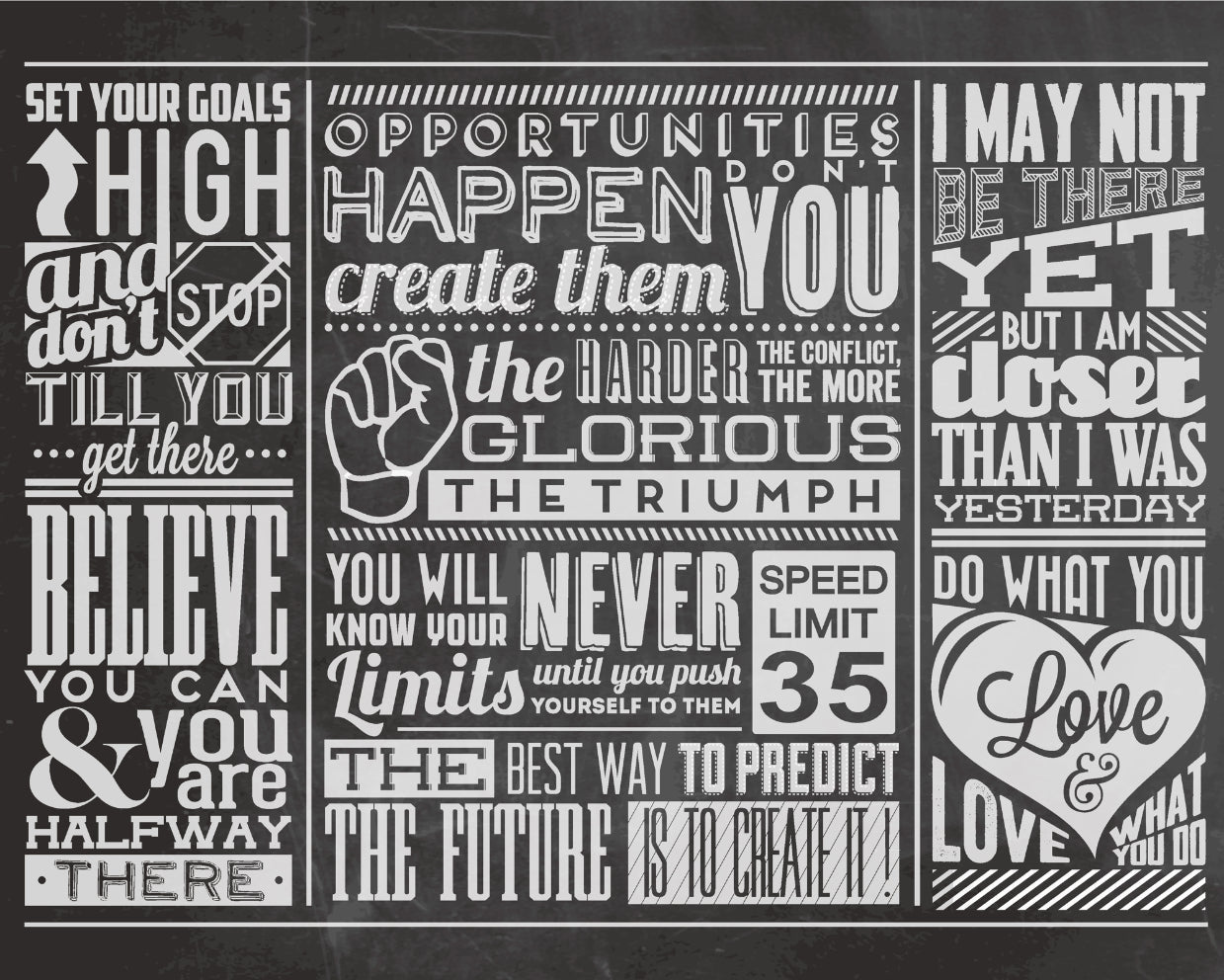 Origin Murals Chalk Quotes Blackboard 300cm X 240cm