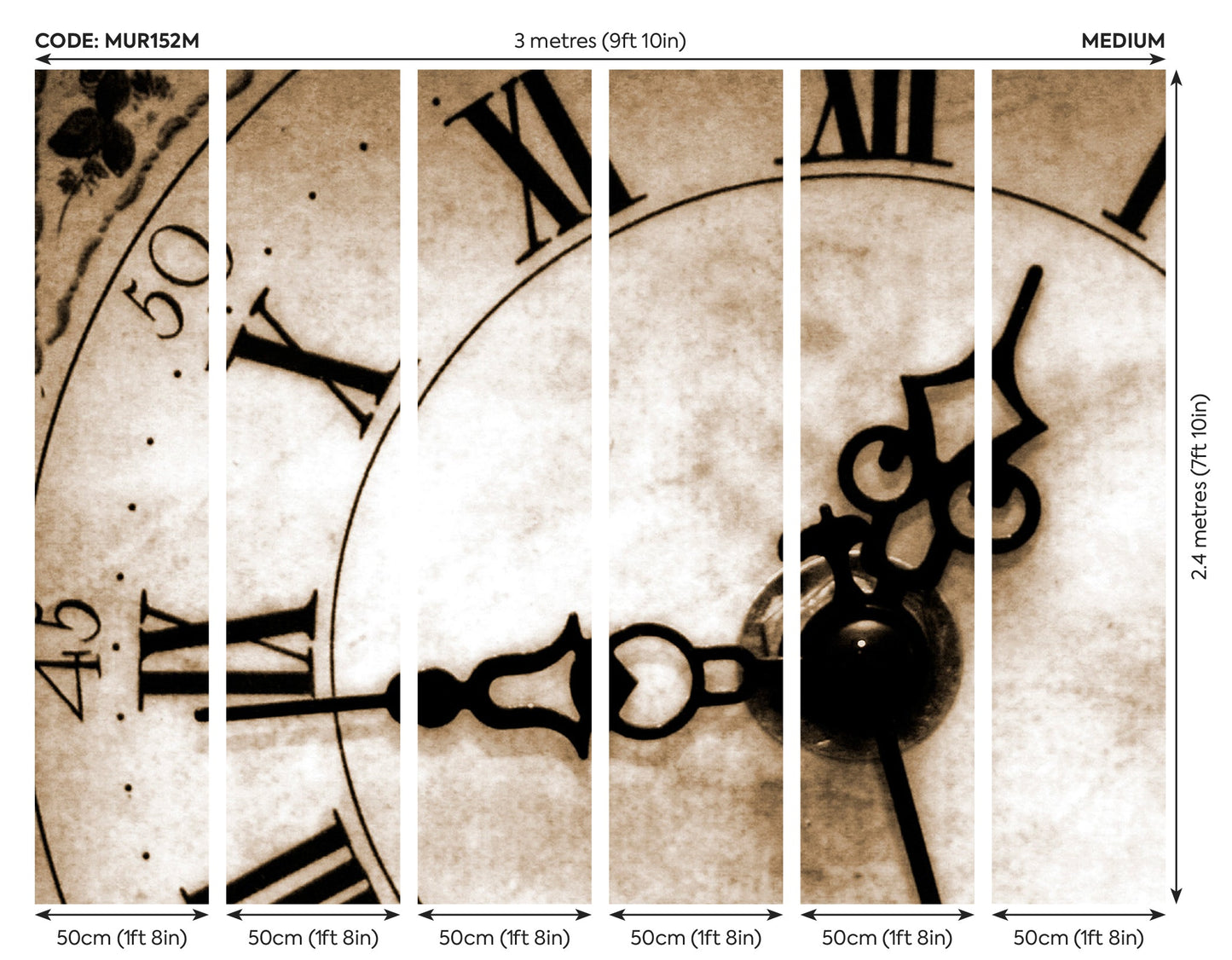 Origin Murals Timepiece Sepia 300cm X 240cm