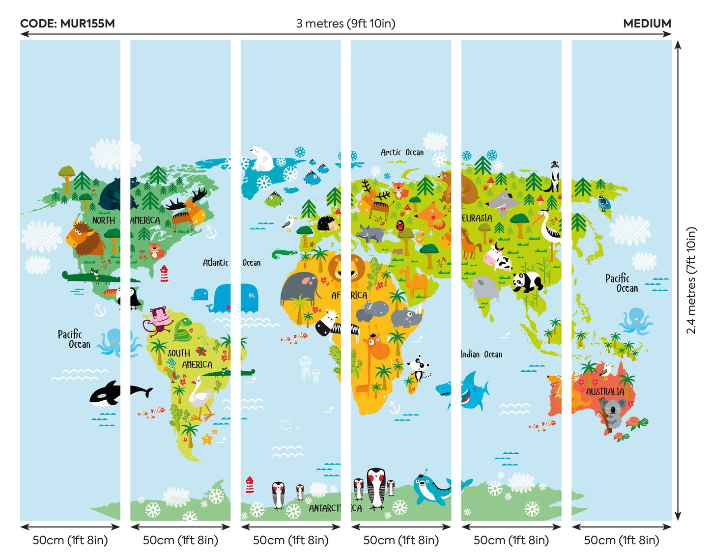 Origin Murals Whole Wide World Multi 300cm X 240cm