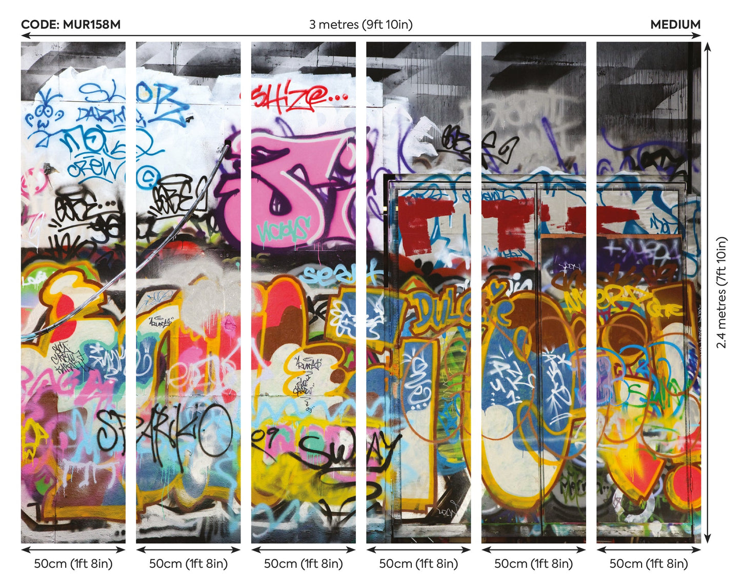 Origin Murals Urban Graffiti Multi 300cm X 240cm