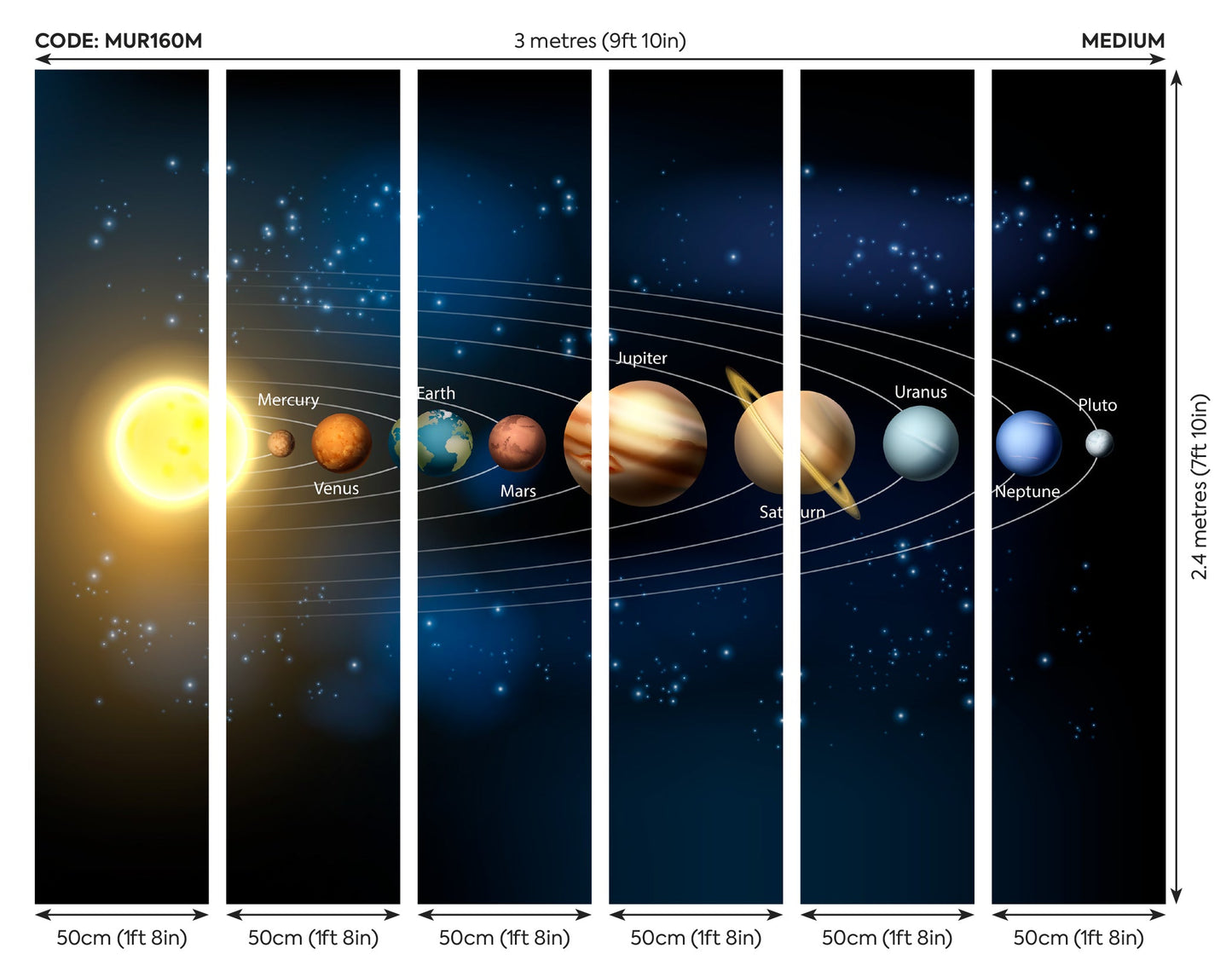 Origin Murals Planets Multi 300cm X 240cm