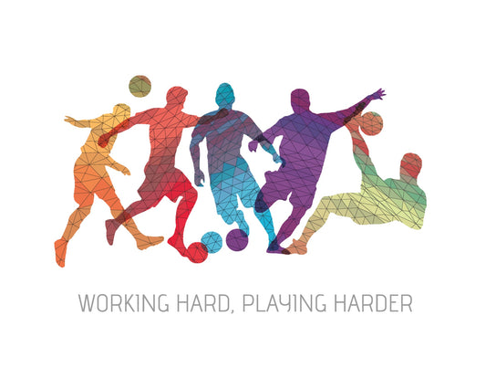 Origin Murals Geo Footballers Multi 300cm X 240cm