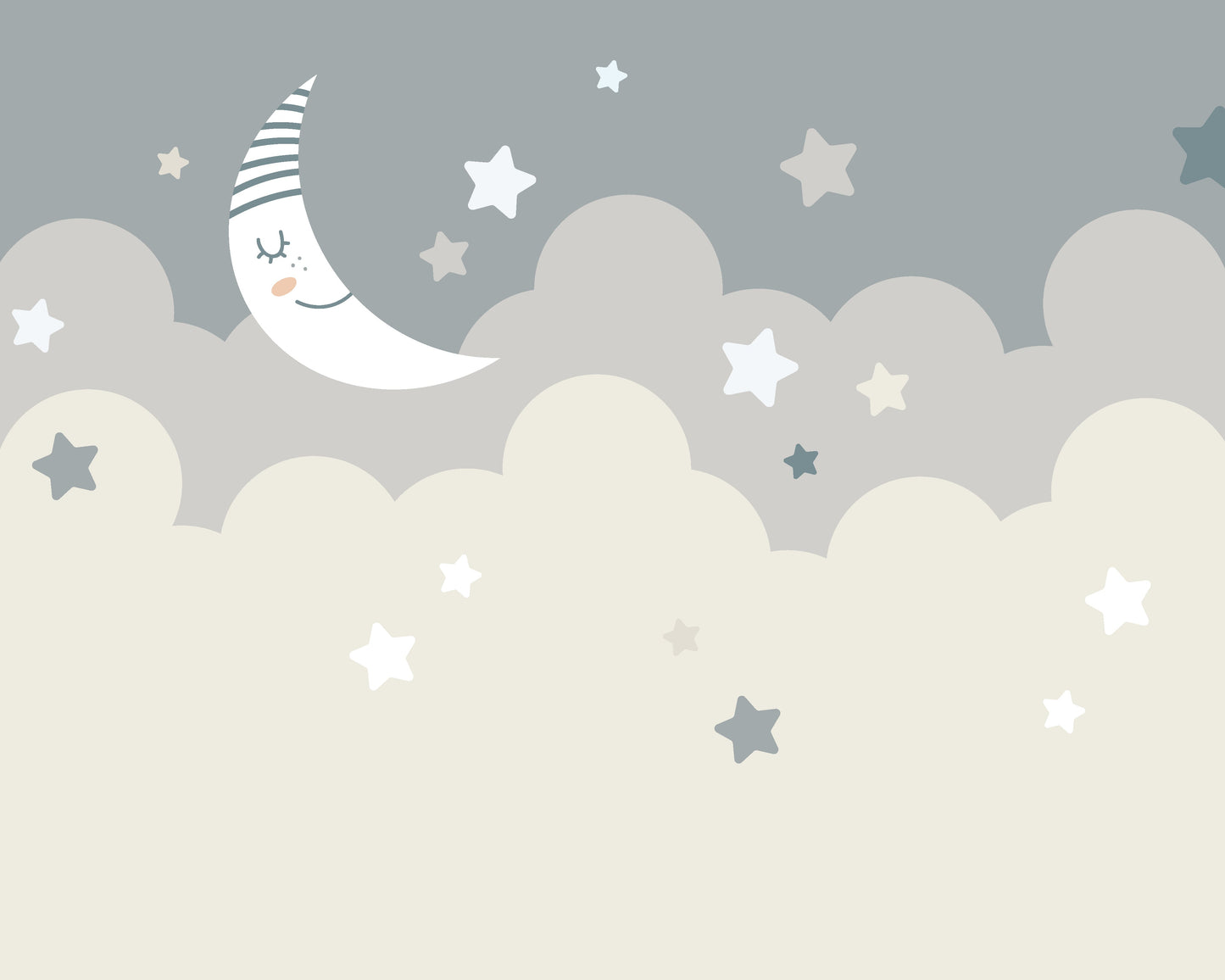 Origin Murals Nighttime Childrens Sky Dove Grey 350cm X 280cm