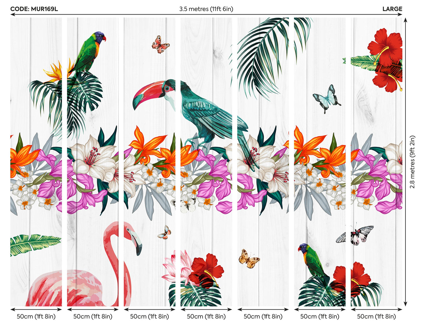 Origin Murals Birds Of Paradise Multi 350cm X 280cm