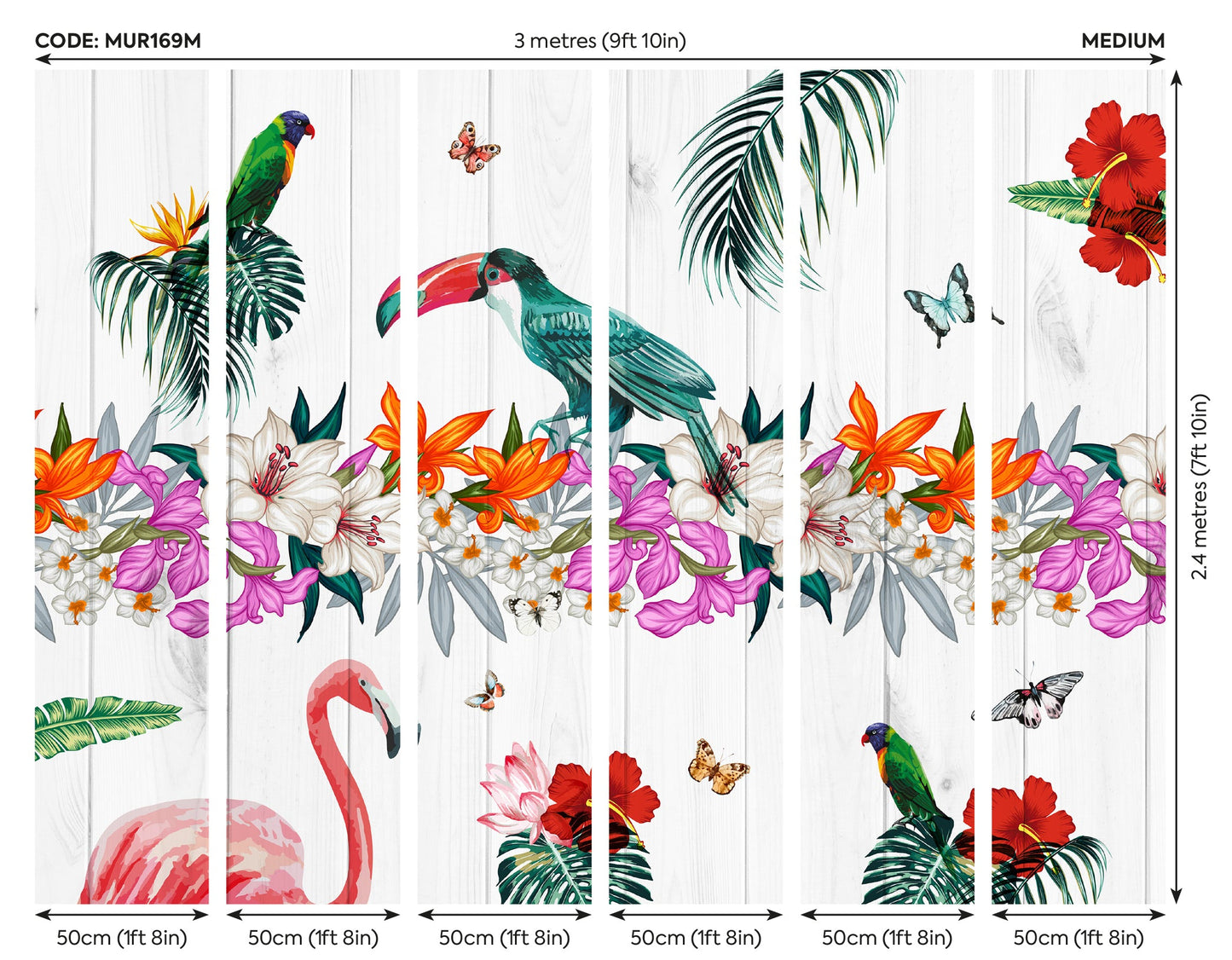 Origin Murals Birds Of Paradise Multi 300cm X 240cm