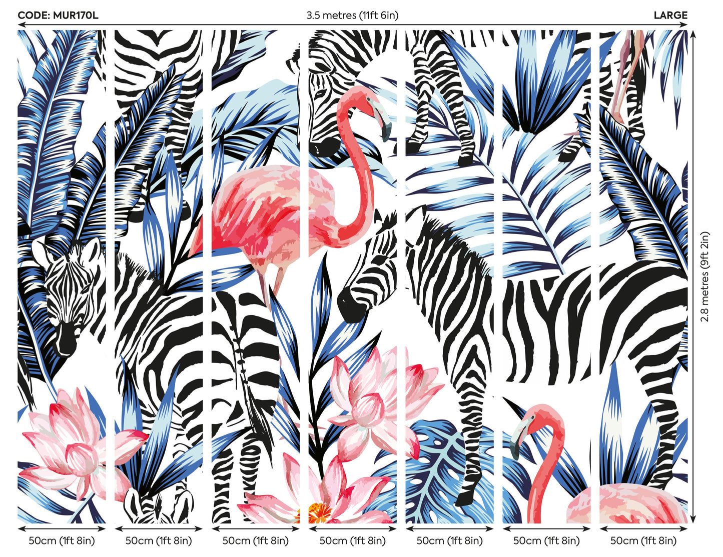 Origin Murals Zemingo Cobalt Coral 350cm X 280cm