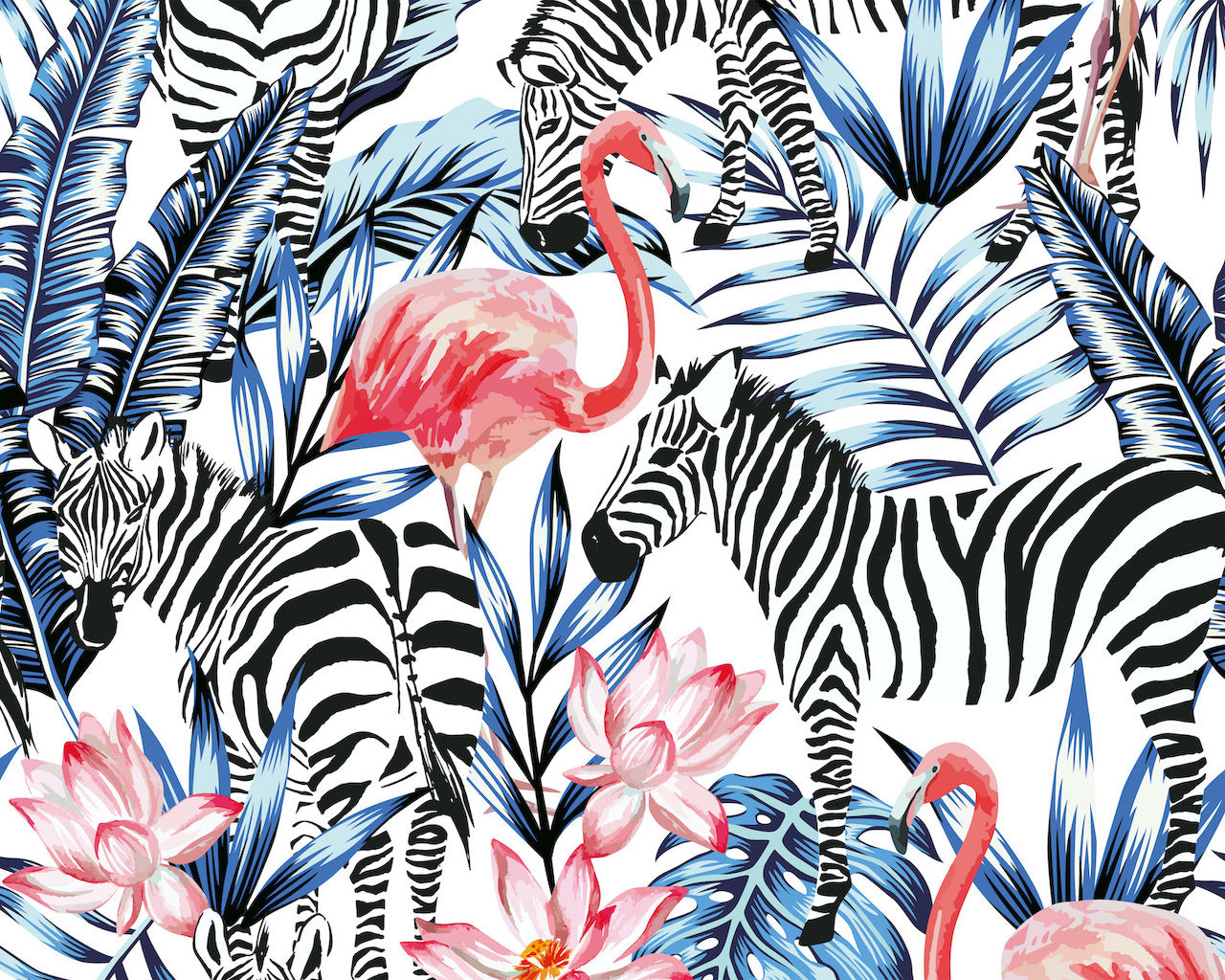 Origin Murals Zemingo Cobalt Coral 350cm X 280cm