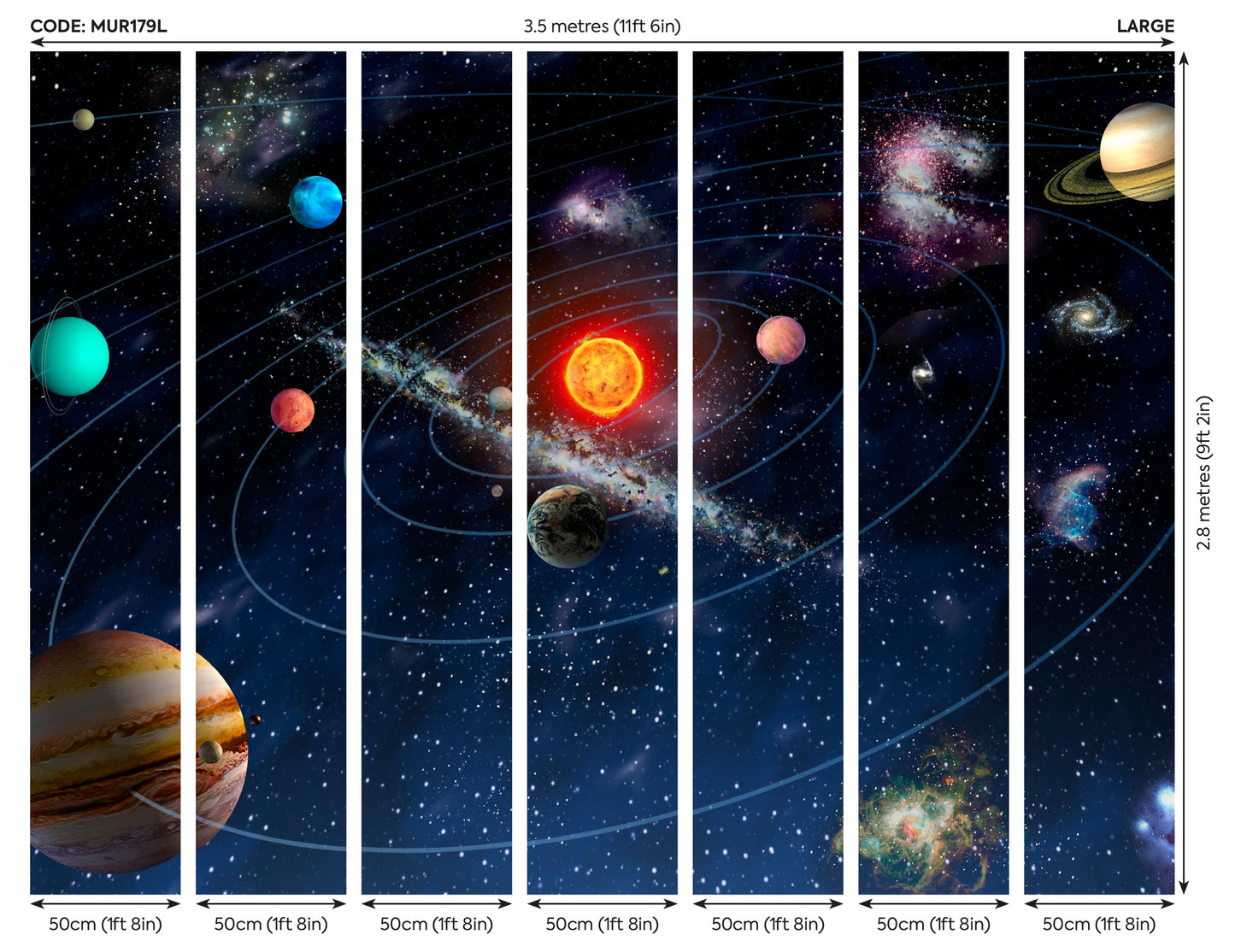 Origin Murals Solar System Multi 350cm X 280cm