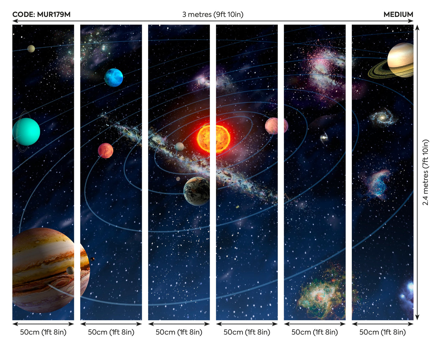 Origin Murals Solar System Multi 300cm X 240cm