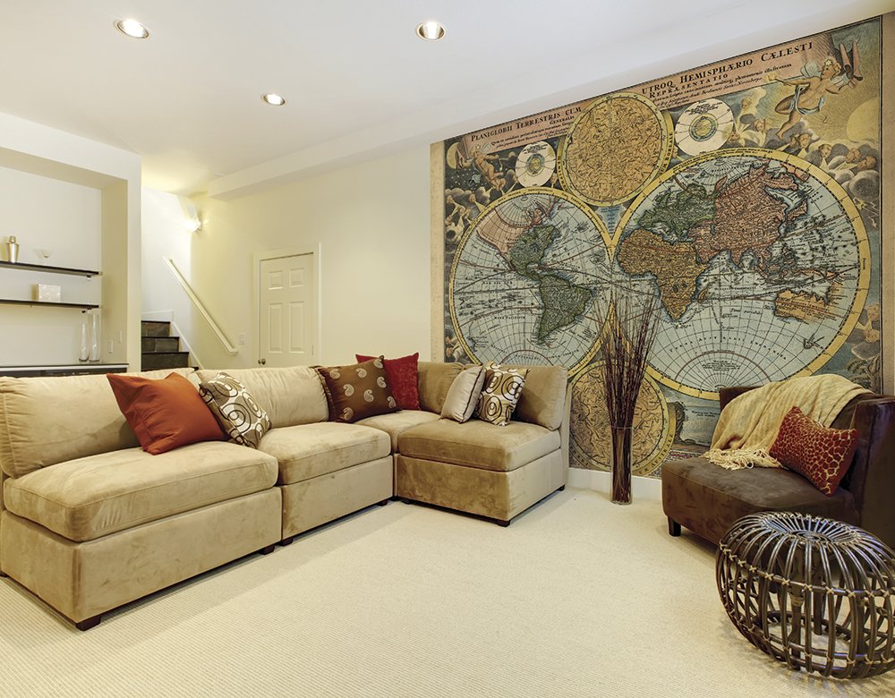 Origin Murals Vintage Map Antique 300cm X 240cm