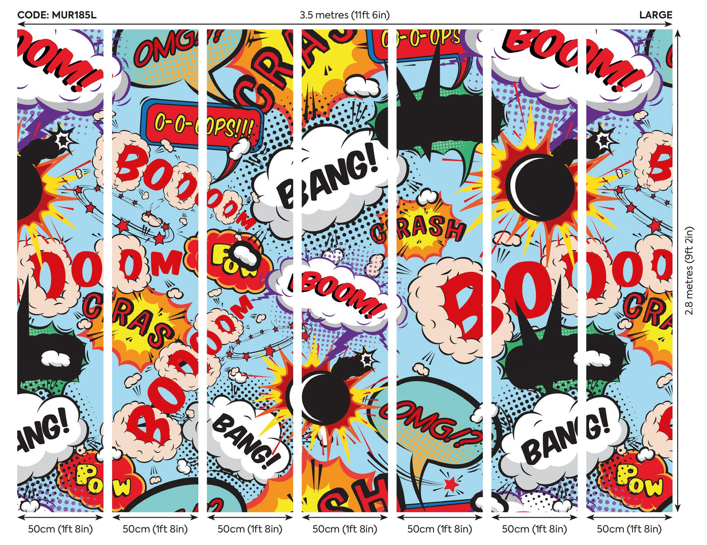 Origin Murals Comic Pop Multi 350cm X 280cm
