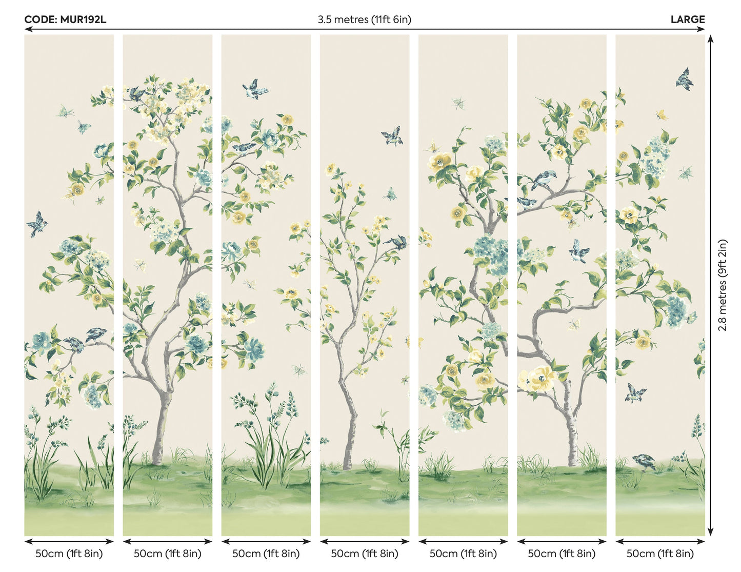 Origin Murals Oriental Flower Tree Natural 350cm X 280cm