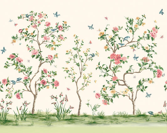 Origin Murals Oriental Flower Tree Cream 300cm X 240cm