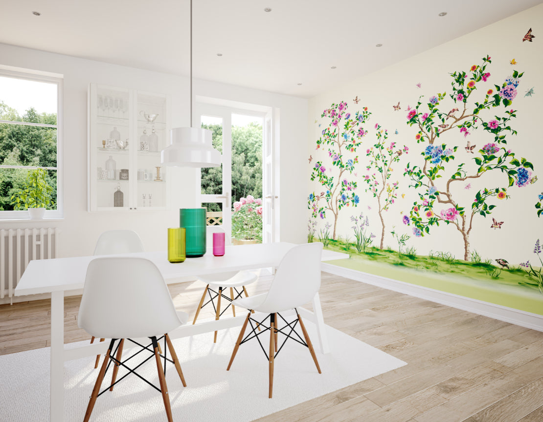 Origin Murals Oriental Flower Tree Ivory 300cm X 240cm