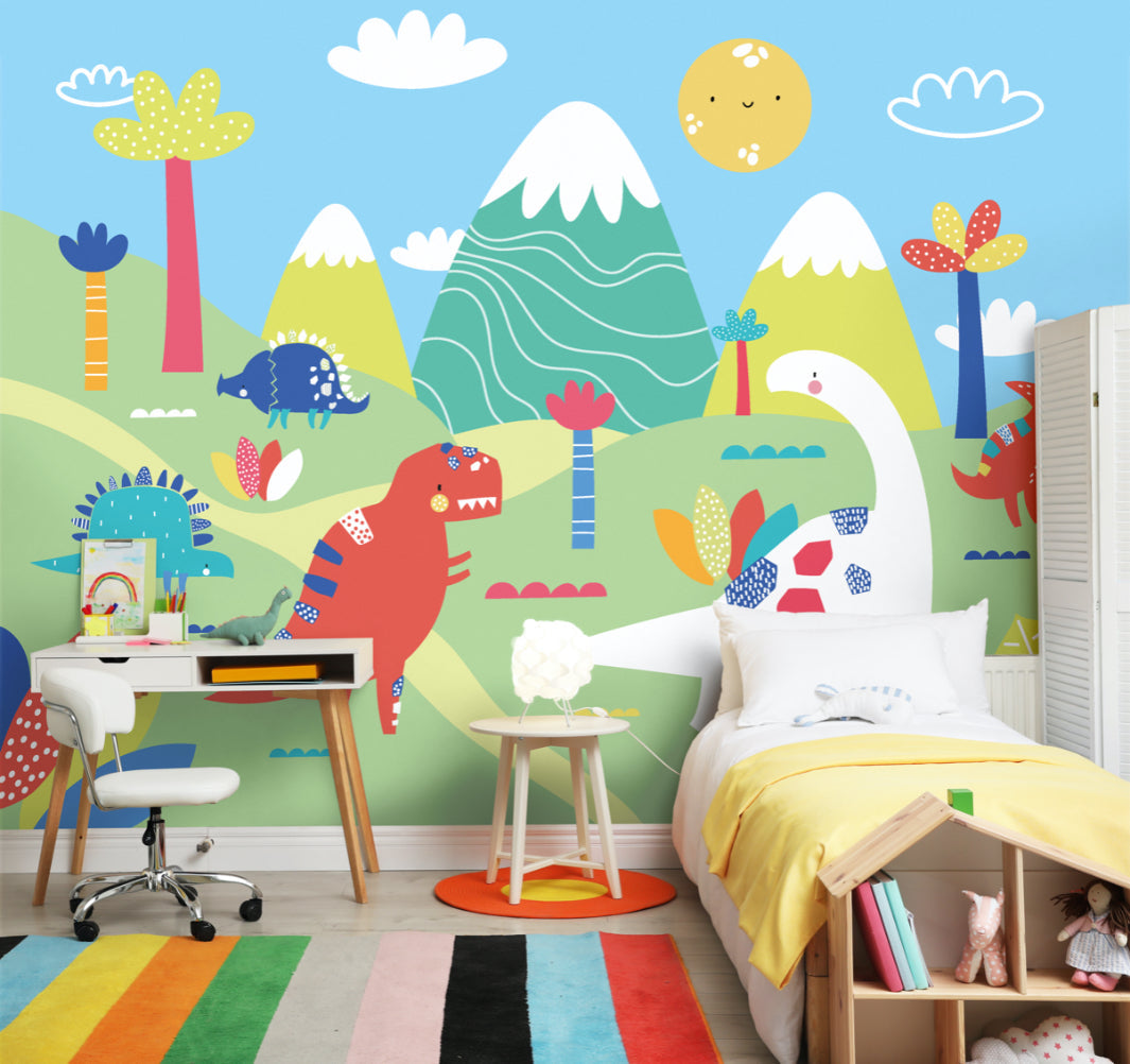 Origin Murals Dinosaur Land Green 300cm X 240cm