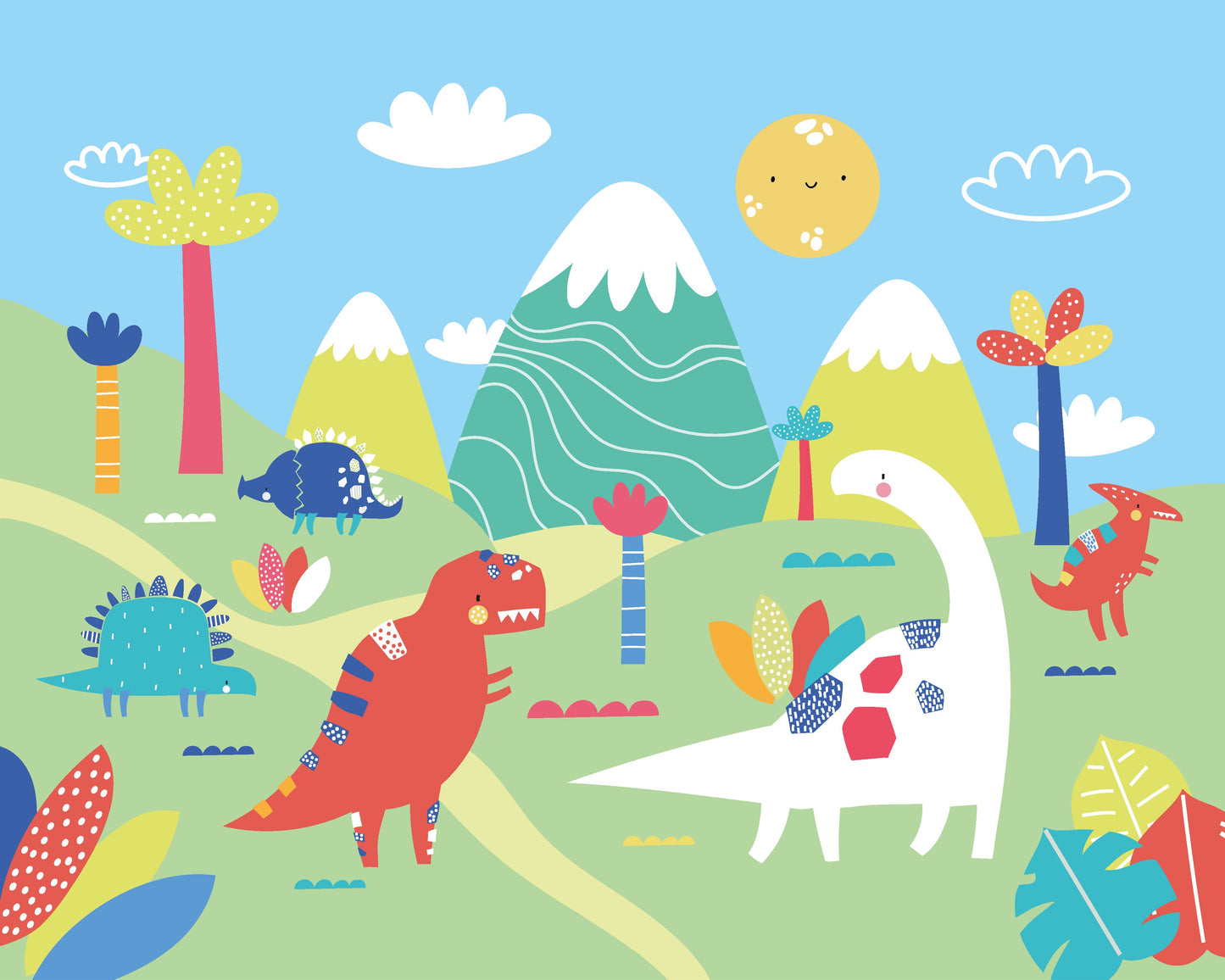 Origin Murals Dinosaur Land Green 300cm X 240cm