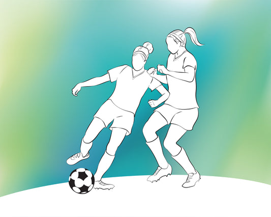 Origin Murals Girls Playing Football Green 300cm X 240cm
