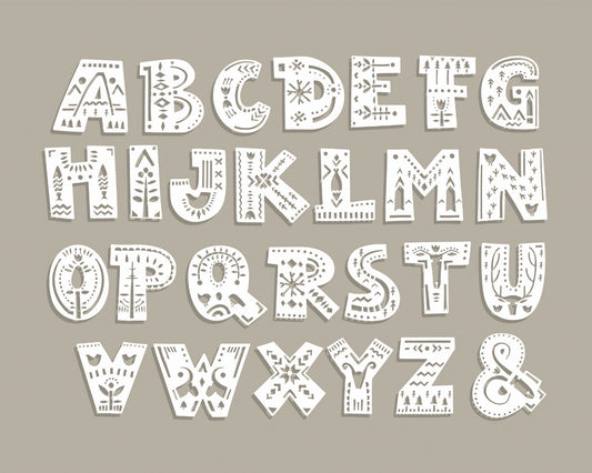 Origin Murals Alphabet Patterns Multi 300cm X 240cm X