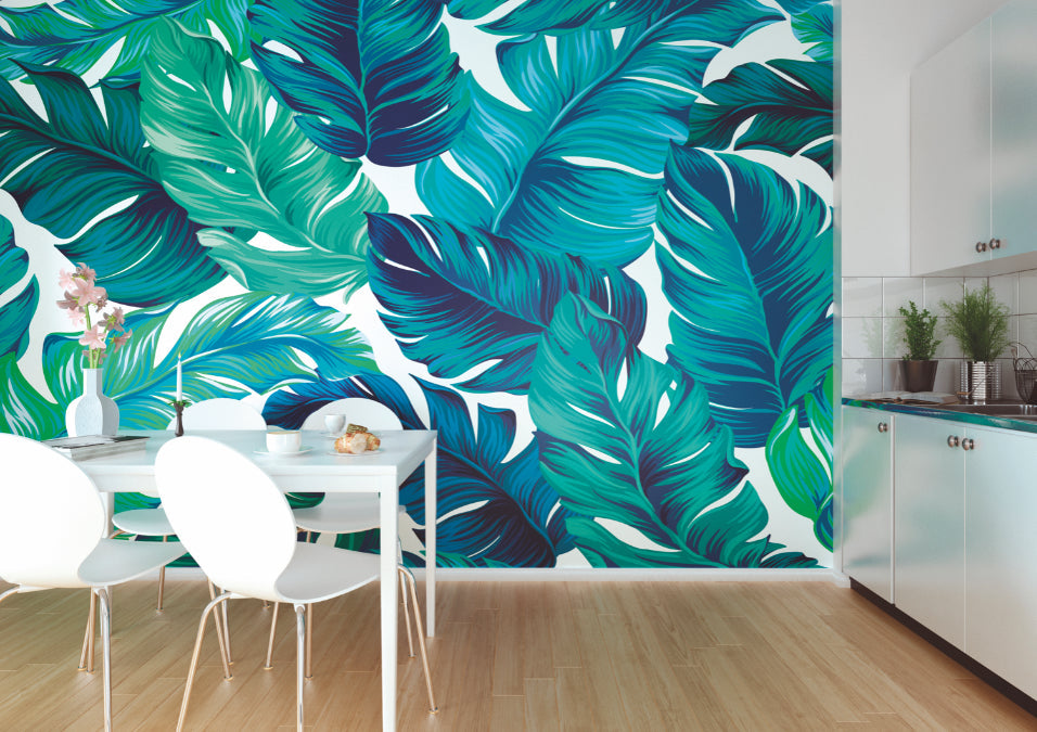 Origin Murals Bold Tropical Leaves Green 350cm X 280cm