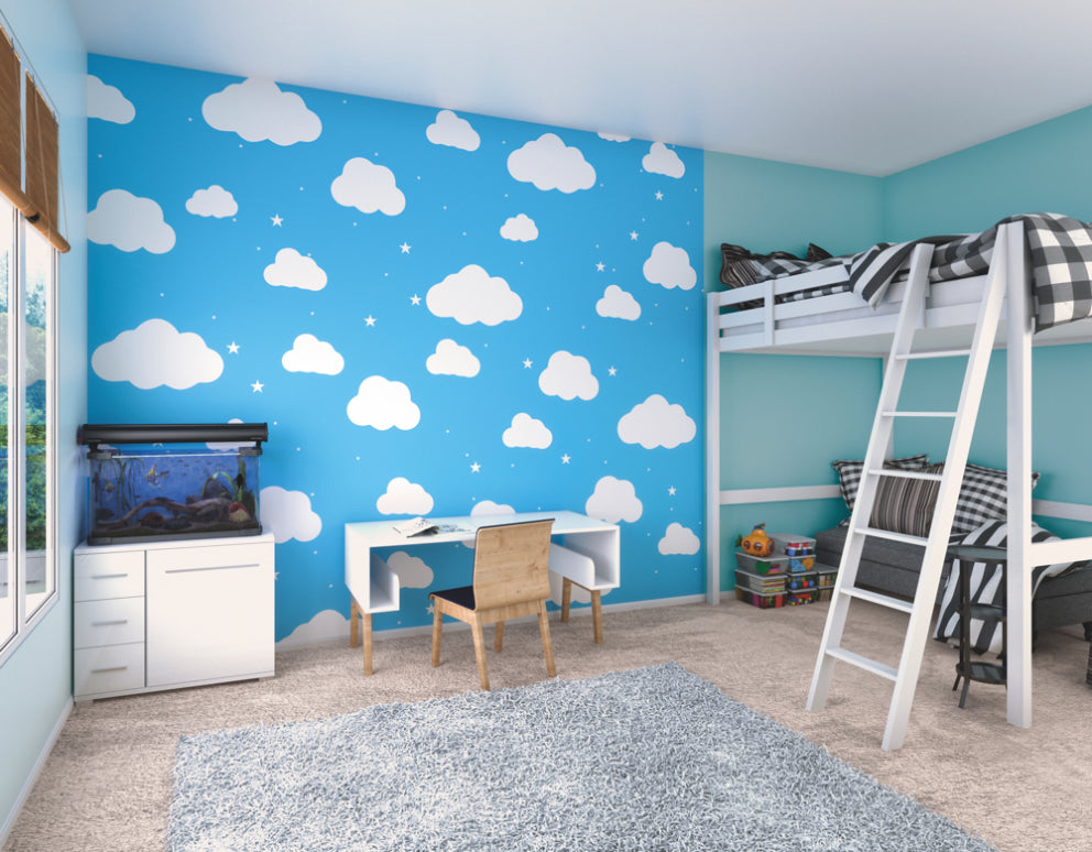 Origin Murals Cartoon Cloudy Sky Blue 300cm X 240cm