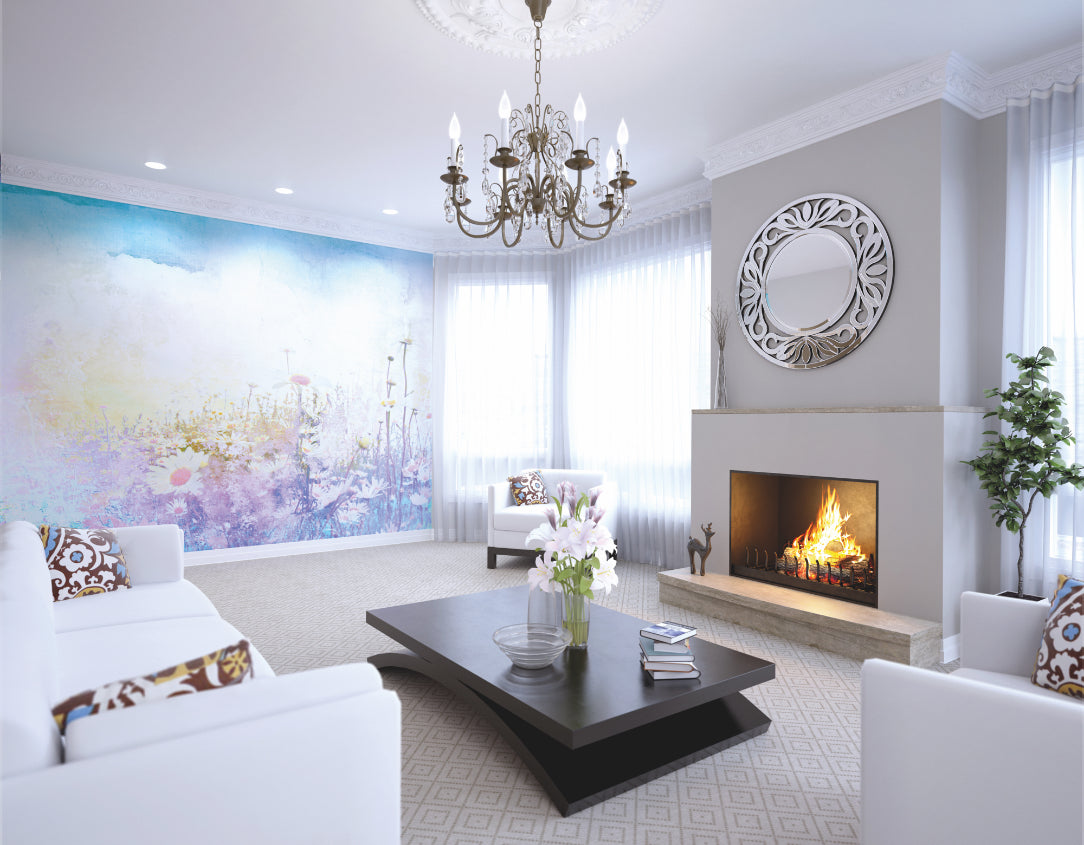 Origin Murals Daisy Meadow Purple 300cm X 240cm