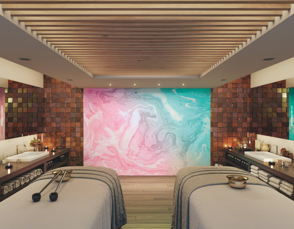 Origin Murals Flowing Marble Pink 350cm X 280cm