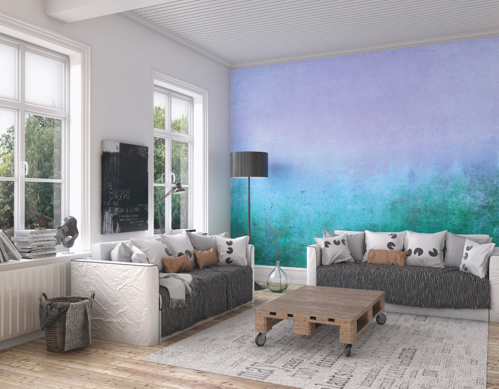 Origin Murals Ombre Gradient Teal Blue 300cm X 240cm