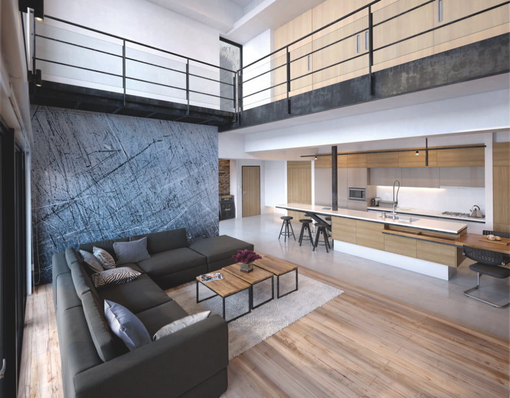 Origin Murals Scratched Metal Grey 350cm X 280cm