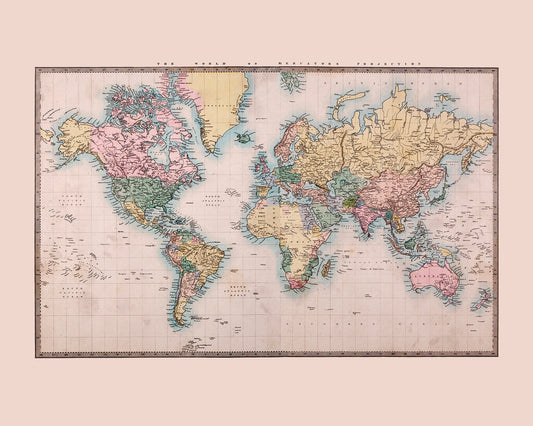 Origin Murals Historic World Map Natural 300cm X 240cm