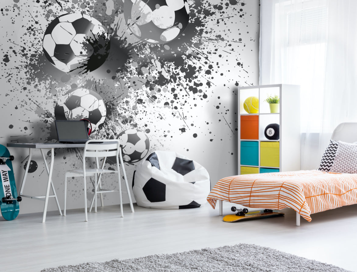 Origin Murals Football Splash Grey 300cm X 240cm