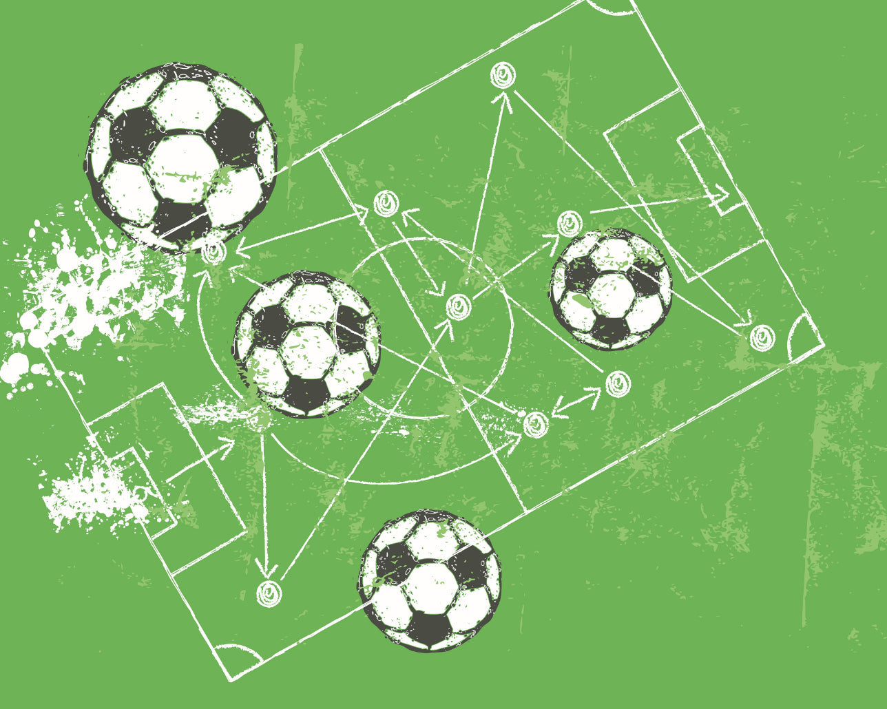 Origin Murals Football Grunge Texture Green 350cm X 280cm