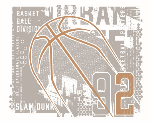 Origin Murals Modern Basketball Grey 300cm X 240cm
