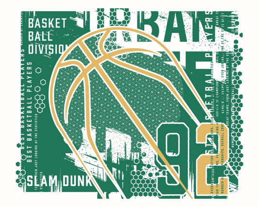 Origin Murals Modern Basketball Green 300cm X 240cm