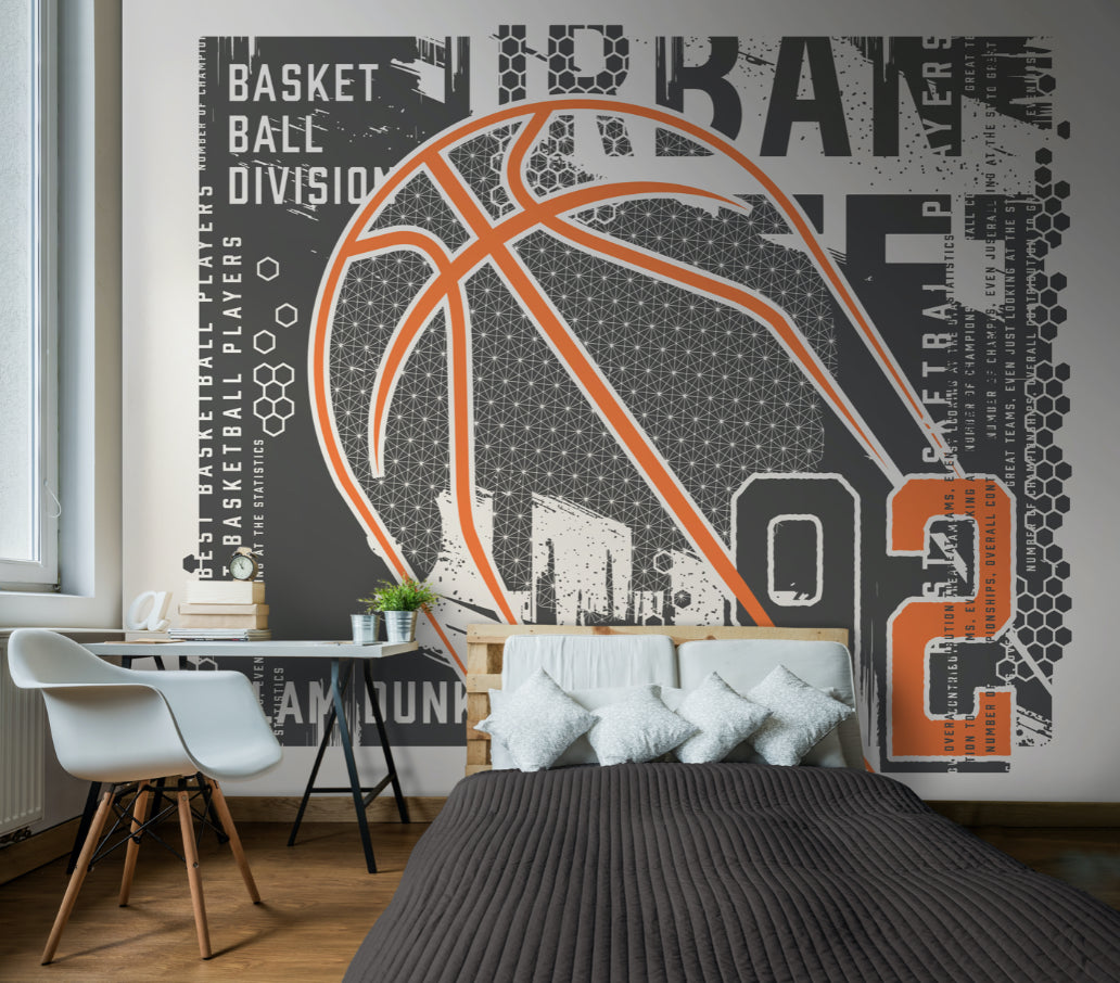 Origin Murals Modern Basketball Black 300cm X 240cm