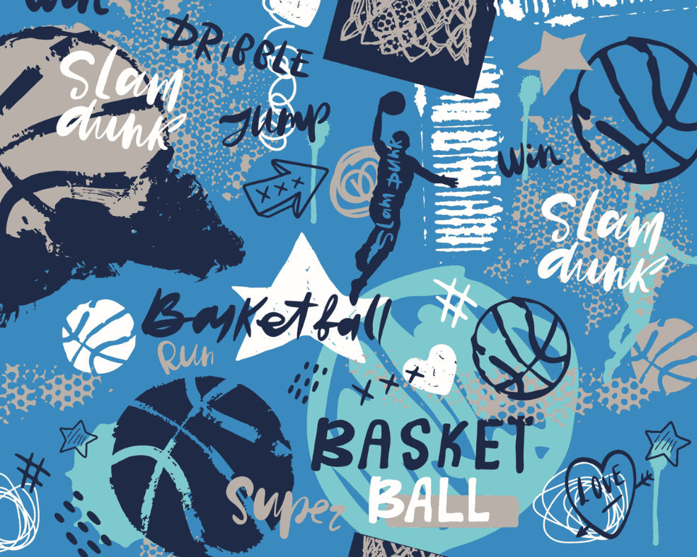 Origin Murals Graffiti Basketball Blue 300cm X 240cm