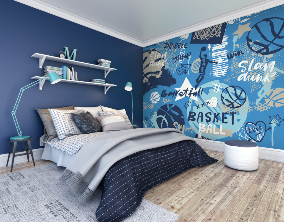 Origin Murals Graffiti Basketball Blue 300cm X 240cm