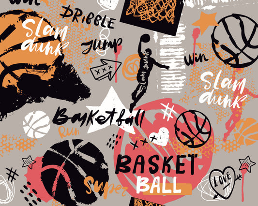 Origin Murals Graffiti Basketball Orange 350cm X 280cm